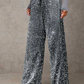 🥰🔥 ¡OFERTA FINAL! 50% de DESCUENTO 💖 Pantalones de pierna ancha con lentejuelas y cinturilla elástica para mujer ✨