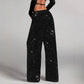 🥰🔥 ¡OFERTA FINAL! 50% de DESCUENTO 💖 Pantalones de pierna ancha con lentejuelas y cinturilla elástica para mujer ✨
