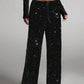 🥰🔥 ¡OFERTA FINAL! 50% de DESCUENTO 💖 Pantalones de pierna ancha con lentejuelas y cinturilla elástica para mujer ✨