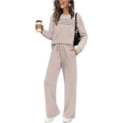 🔥¡ÚLTIMO DÍA CON 60% DE DESCUENTO!💓 Conjunto de Top Cuello Redondo y Pantalón con Cordón para Mujer