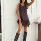 Conjunto de 2 Piezas para Mujer: Vestido Tipo Suéter de Cuello Tortuga y Vestido Lencero