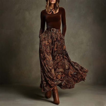 Vestido largo estampado elegante para mujer