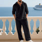 Conjunto de 2 piezas de top y pantalón casual holgado con capucha para hombre