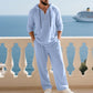 Conjunto de 2 piezas de top y pantalón casual holgado con capucha para hombre