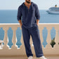 Conjunto de 2 piezas de top y pantalón casual holgado con capucha para hombre