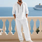 Conjunto de 2 piezas de top y pantalón casual holgado con capucha para hombre