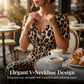 Mono de leopardo con escote en V y pierna ancha