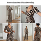 Mono de leopardo con escote en V y pierna ancha