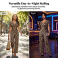 Mono de leopardo con escote en V y pierna ancha