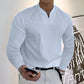 Oferta de verano-49 % OFF🔥 ---Camiseta de algodón de manga larga de color sólido para hombre con bolsillo