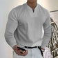 Oferta de verano-49 % OFF🔥 ---Camiseta de algodón de manga larga de color sólido para hombre con bolsillo