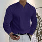 Oferta de verano-49 % OFF🔥 ---Camiseta de algodón de manga larga de color sólido para hombre con bolsillo