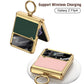 Funda magnética de cuero con bisagras y chapado para Galaxy Z Flip4 Flip3 5G