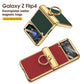 Funda magnética de cuero con bisagras y chapado para Galaxy Z Flip4 Flip3 5G