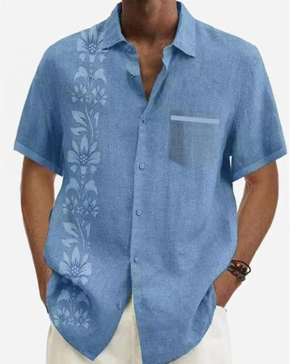 Camisa casual transpirable de manga corta para hombre