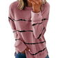 NOVEDADES-49% DE DESCUENTO-Camiseta de manga larga con cuello redondo y estampado de rayas