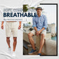 Pantalón corto confort de algodón y lino para hombre