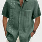 Camisa casual transpirable de manga corta para hombre