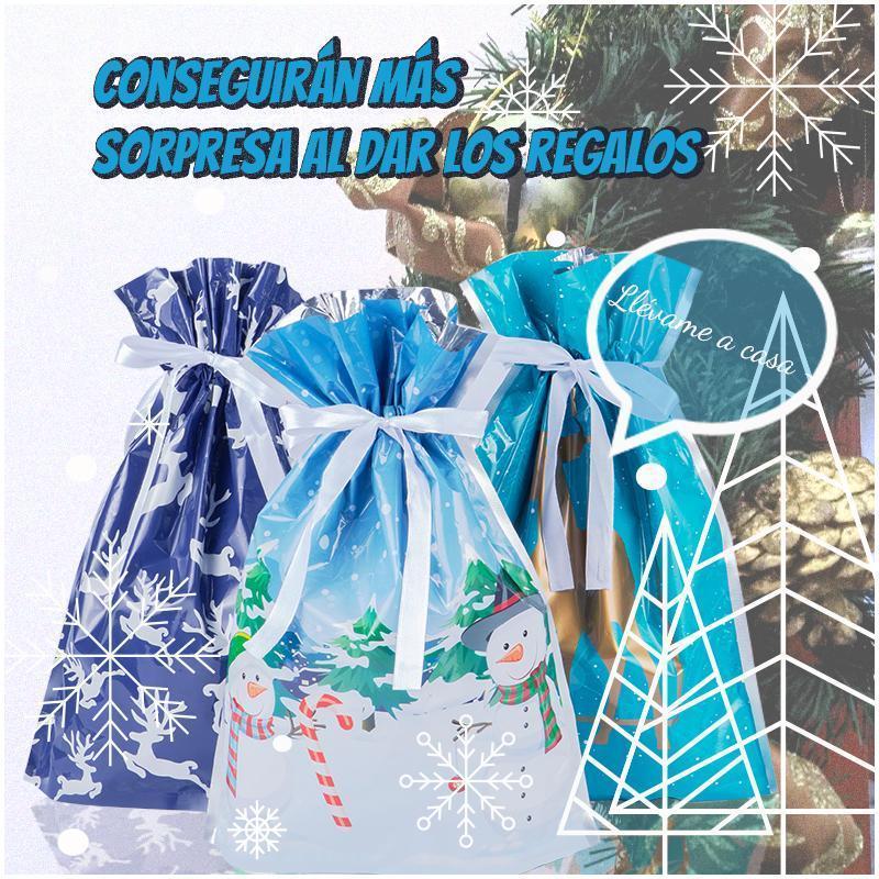 Bolsas de regalo navideñas con diseño de cordón-3