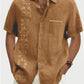 Camisa casual transpirable de manga corta para hombre