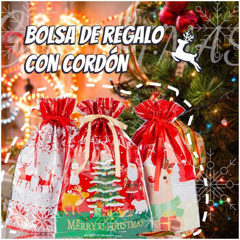 Bolsas de regalo navideñas con diseño de cordón-5