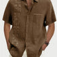 Camisa casual transpirable de manga corta para hombre