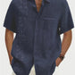 Camisa casual transpirable de manga corta para hombre