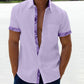 Oferta de verano-49 % OFF🔥 --- Camisa informal con botones y cuello a cuadros para hombre